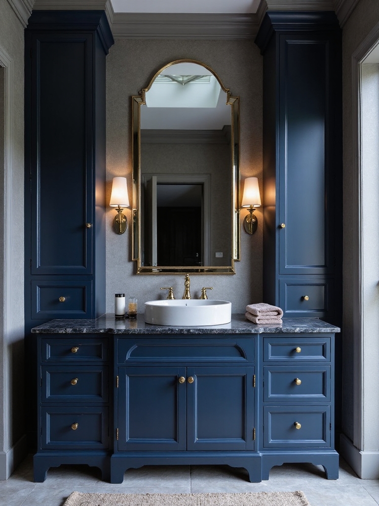 navy luxe bathroom elegance