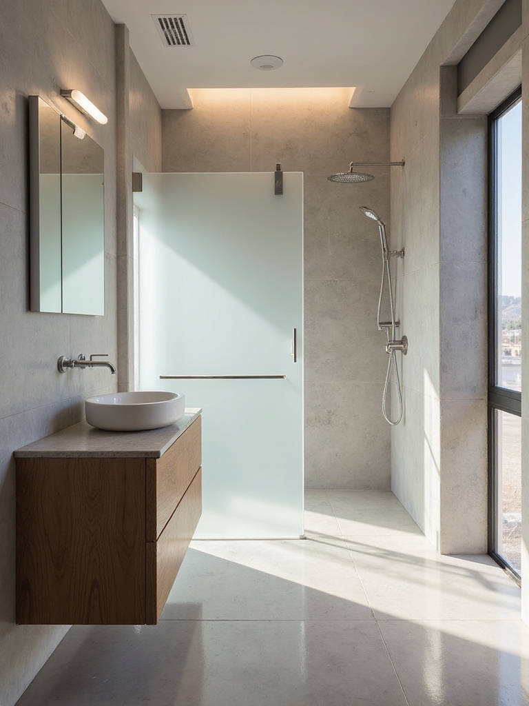 open minimalist shower design