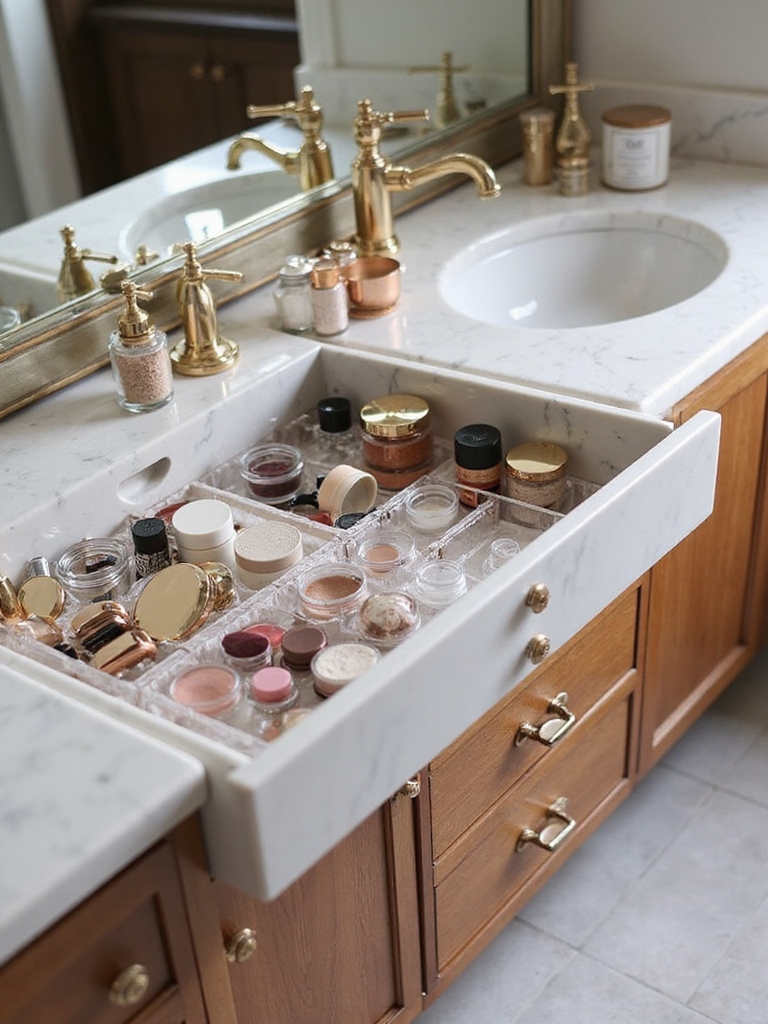 organized accessible makeup storage