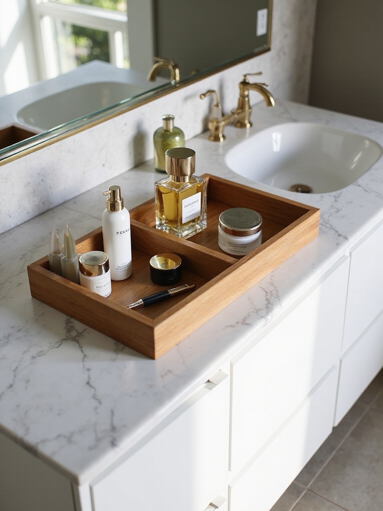 organized cosmetics and toiletries