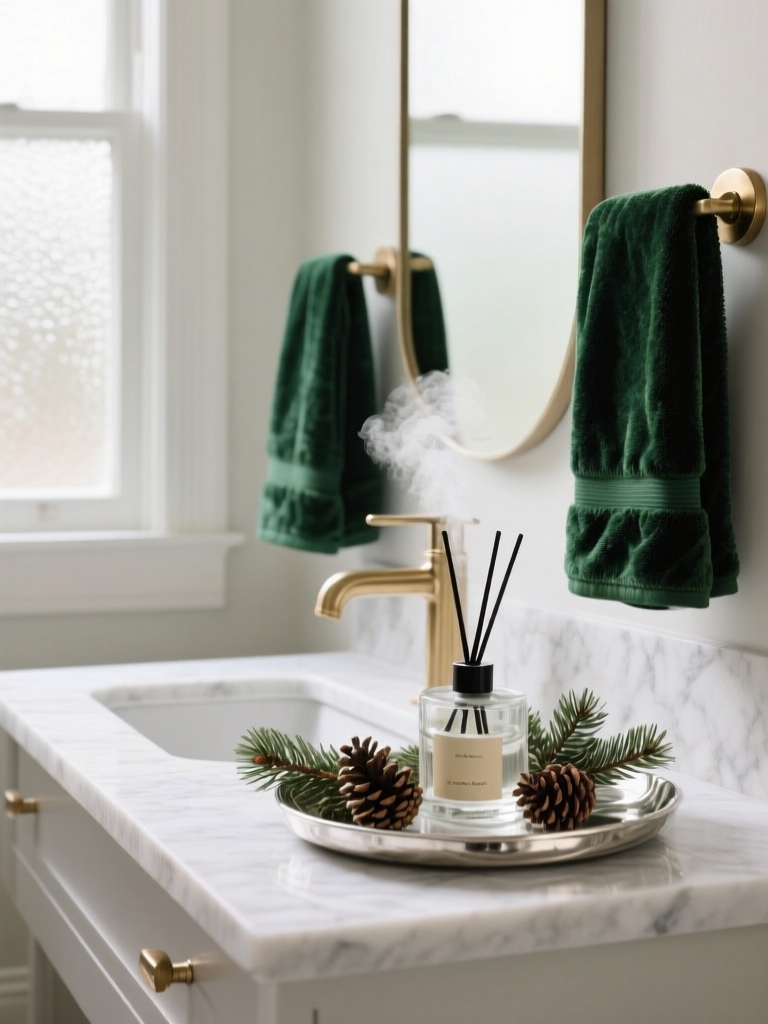 pine scented holiday bathroom charm