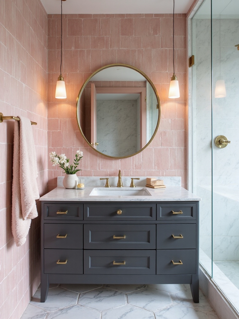 pink tiles modern elegance