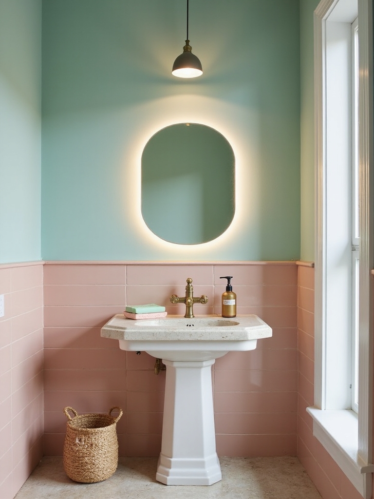 playful balanced guest bath colors