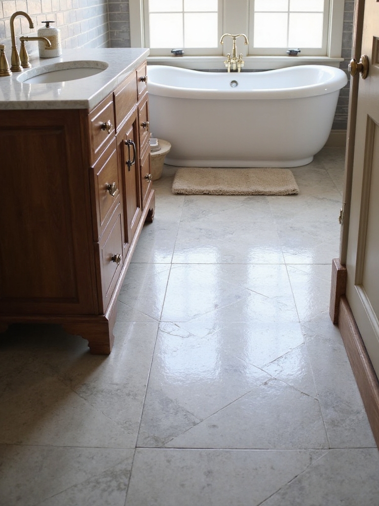 quick stylish bathroom flooring