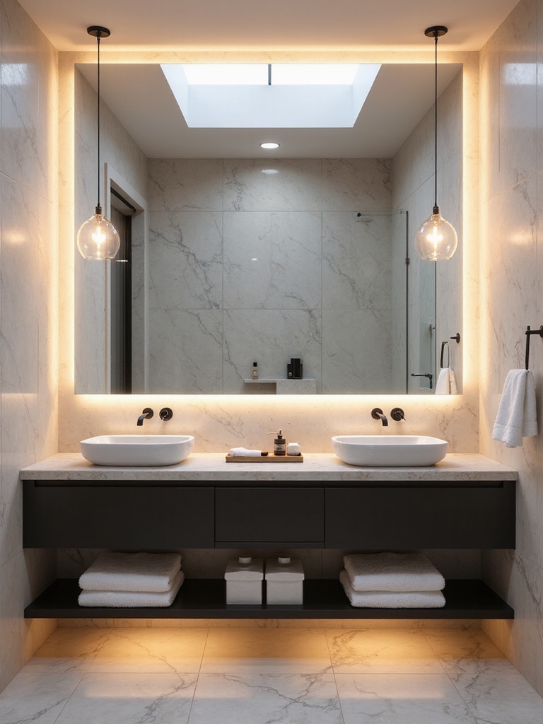 radiant bathroom mirror lighting