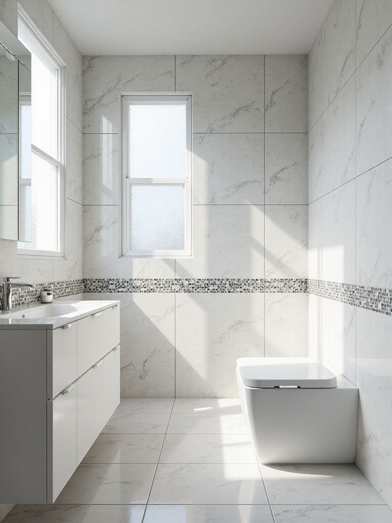reflective tiles brighten bathrooms