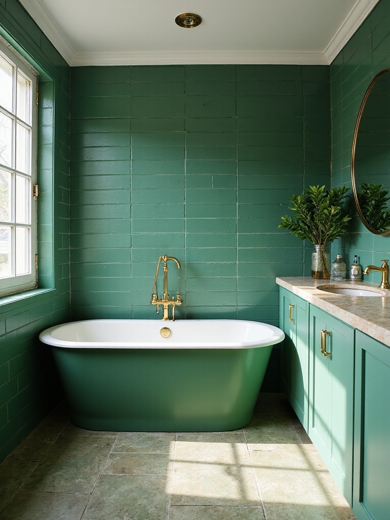 refreshing green bathroom designs