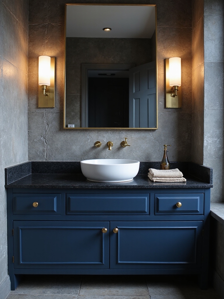 rich blue cabinetry elegance