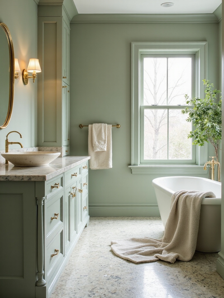 sage green bathroom elegance