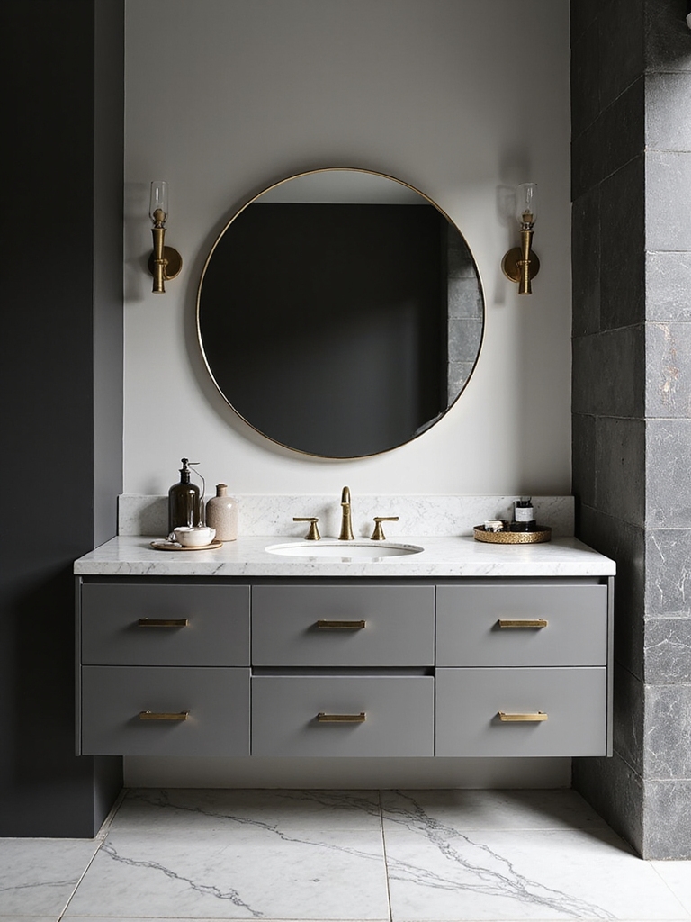 sculptural mirrors create drama