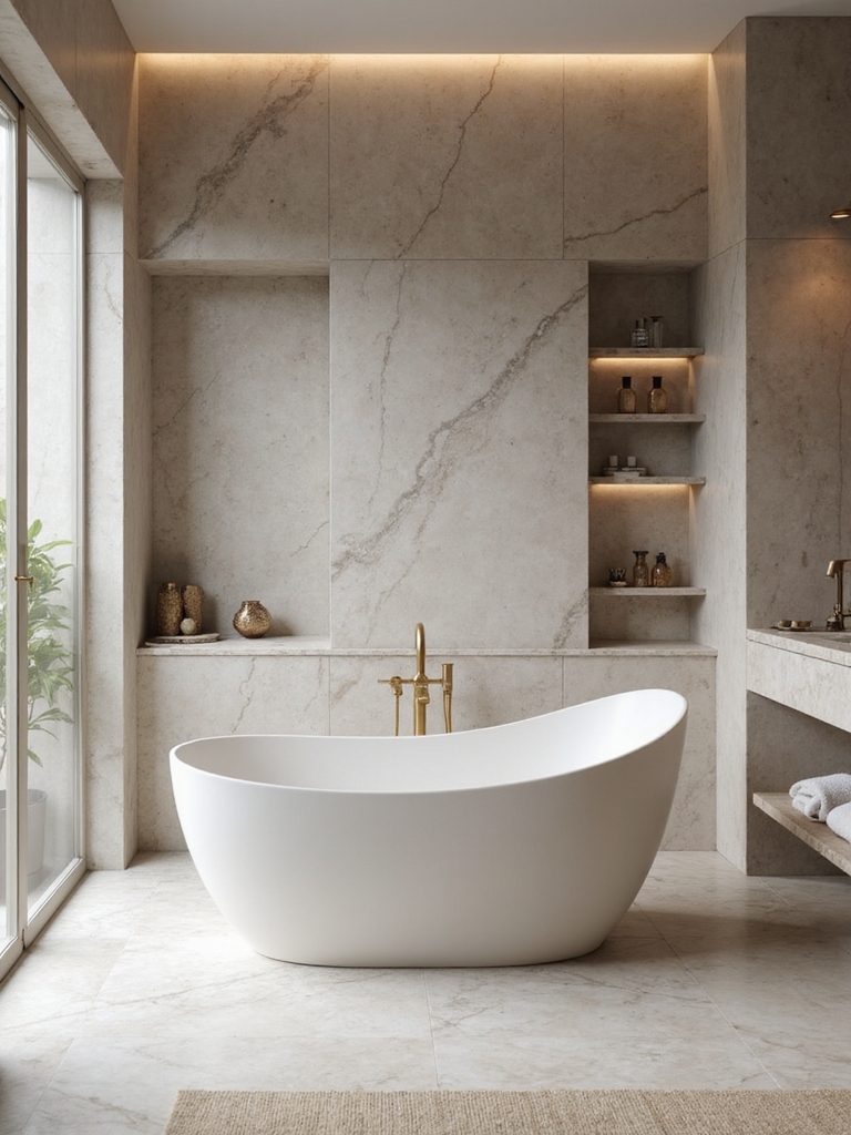 sculptural serenity in bathrooms