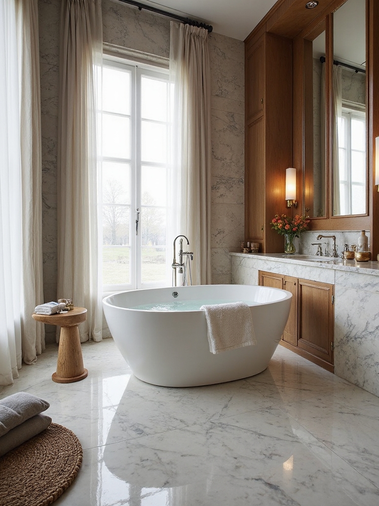 sculptural soaking tub elegance