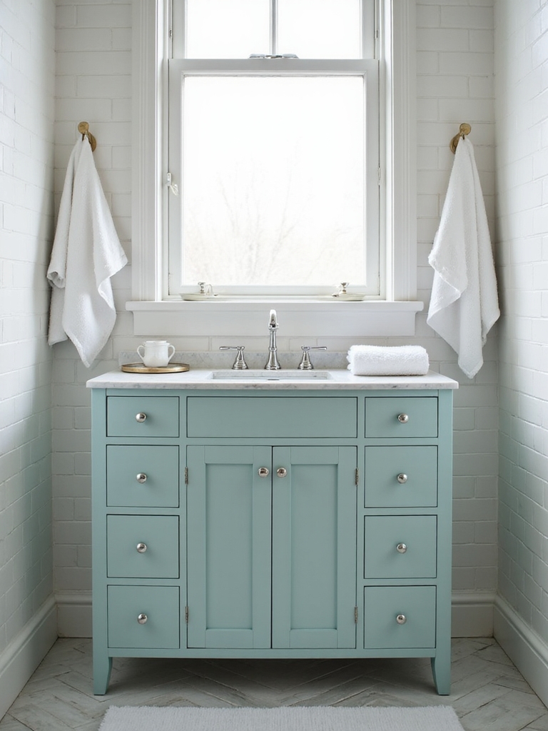 sea foam vanity bathroom upgrade