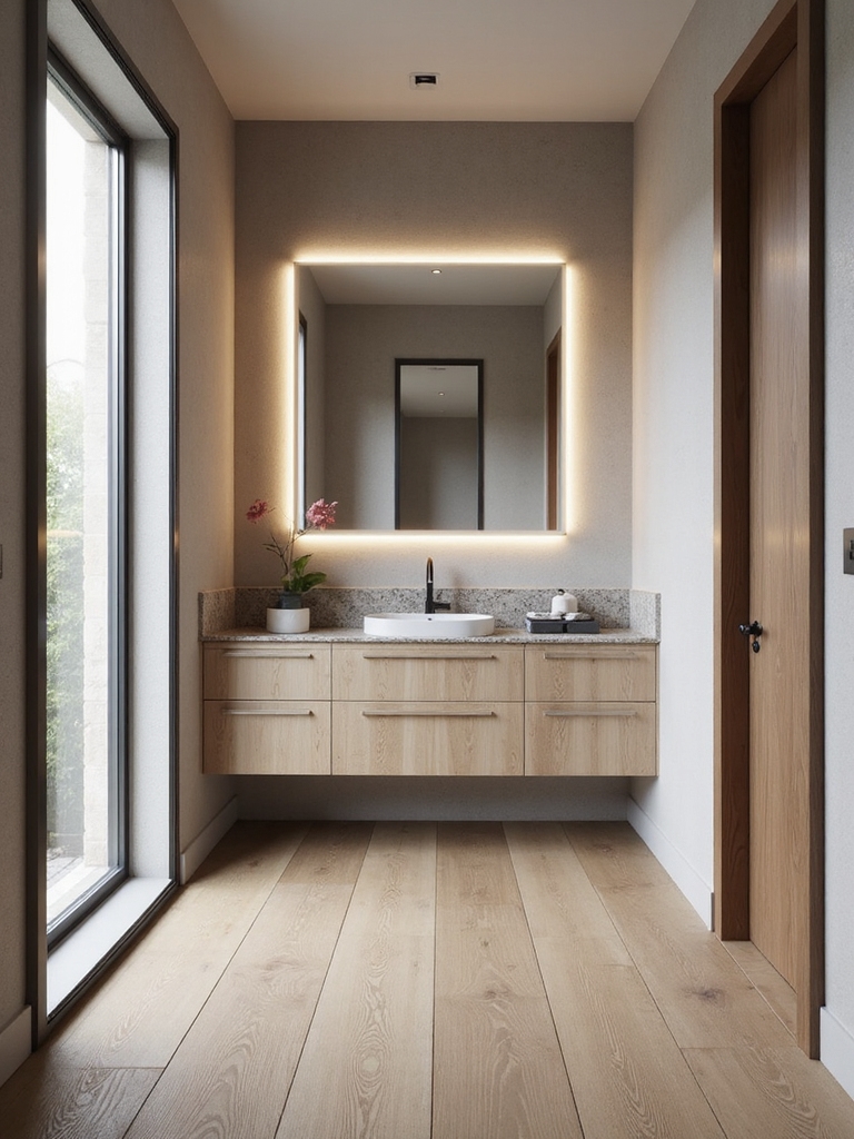 seamless airy bathroom design
