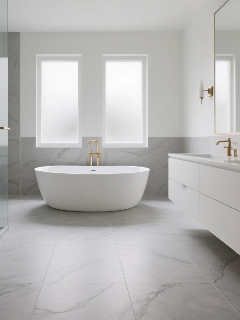 seamless stylish bath flooring