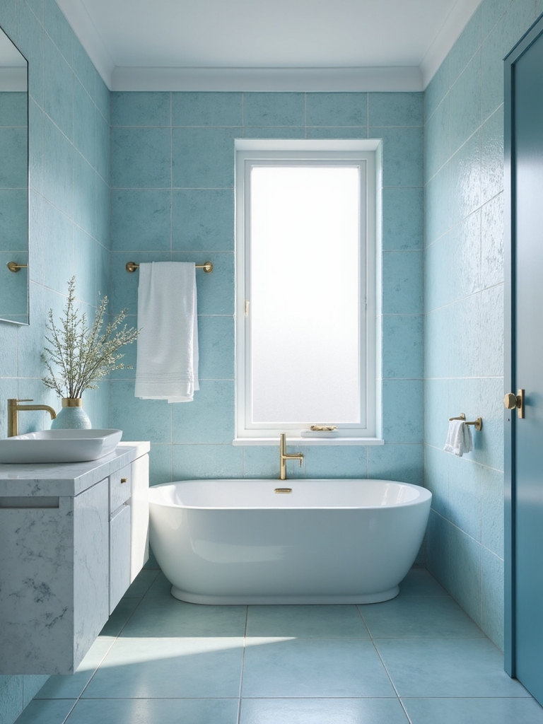 serene baby blue bathroom