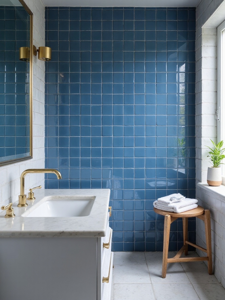 serene blue tile retreat
