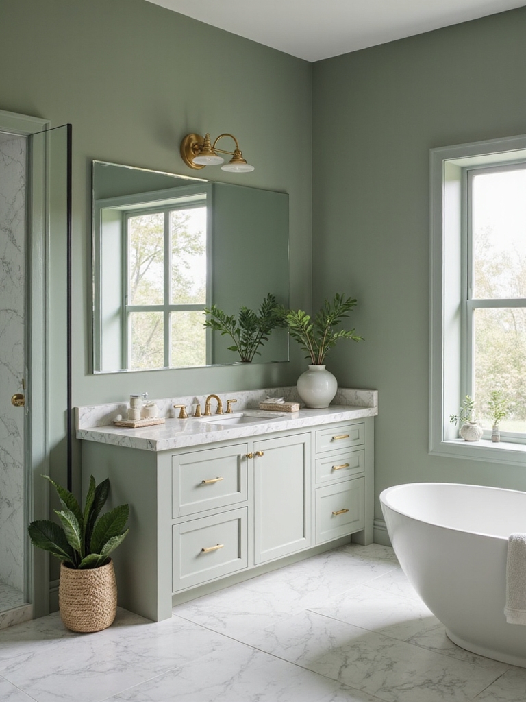 serene sage bathroom retreat