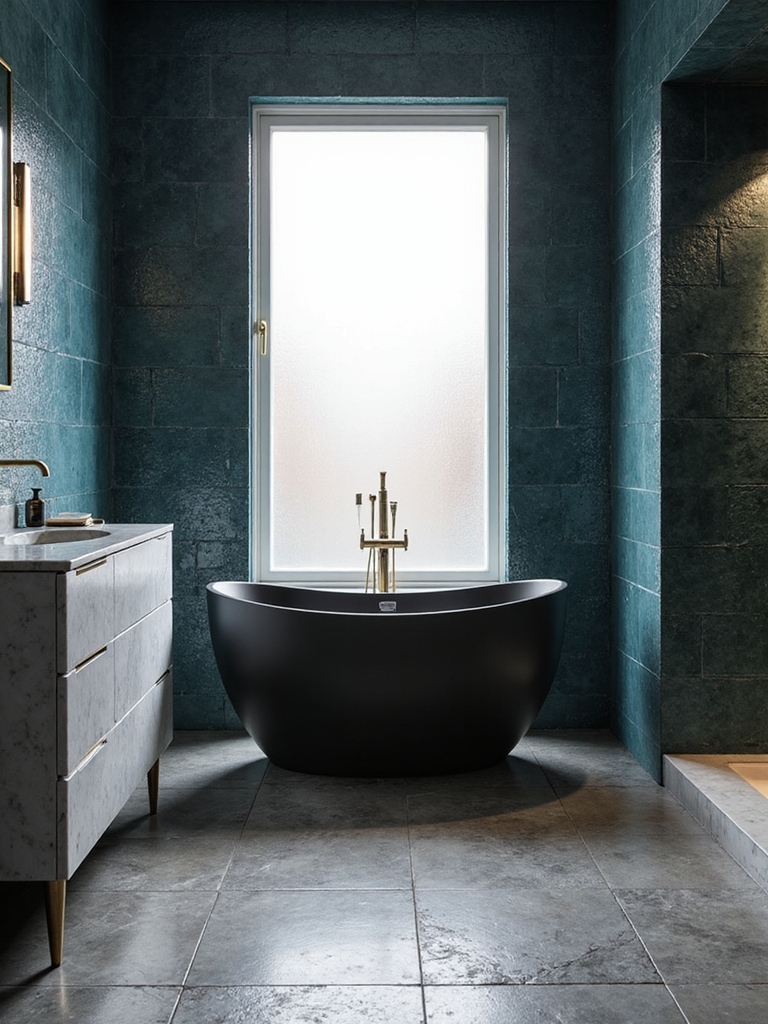 shimmering dark blue tiles