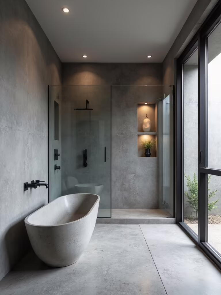 sleek microcement bathroom designs