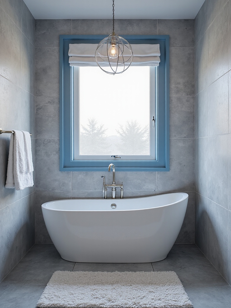 sleek tiles vibrant blue grout