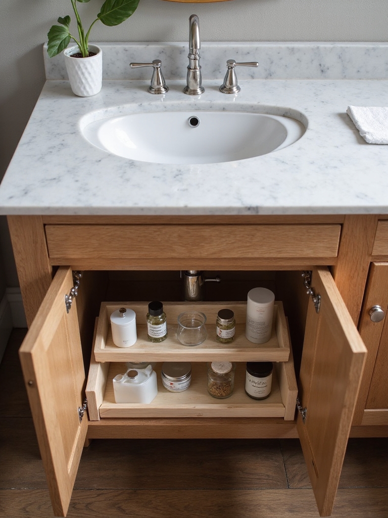 slim stackable under sink organizers