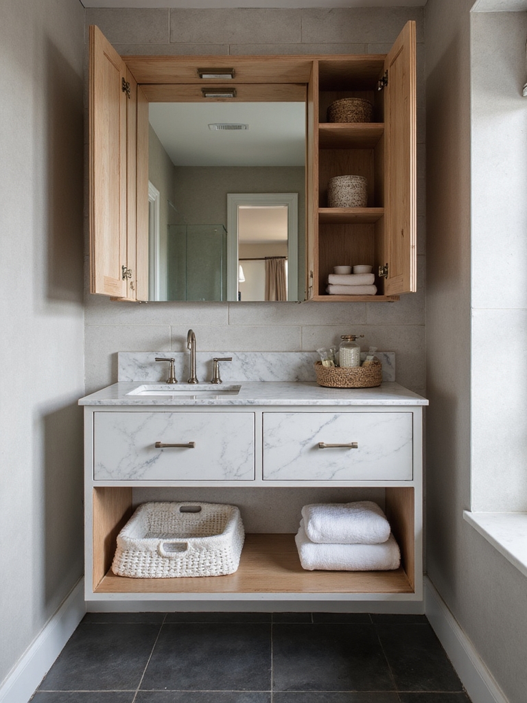 smart organized half bath