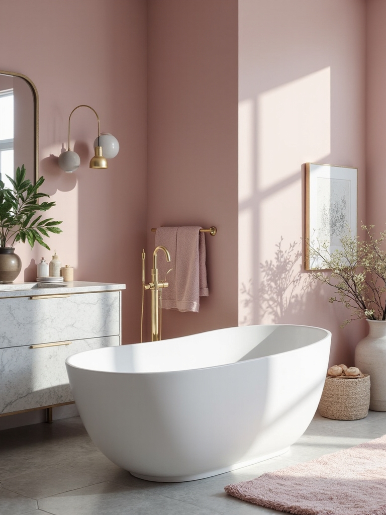 soft pink cool grey accents