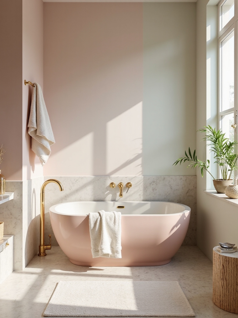 soothing pastel bathroom decor
