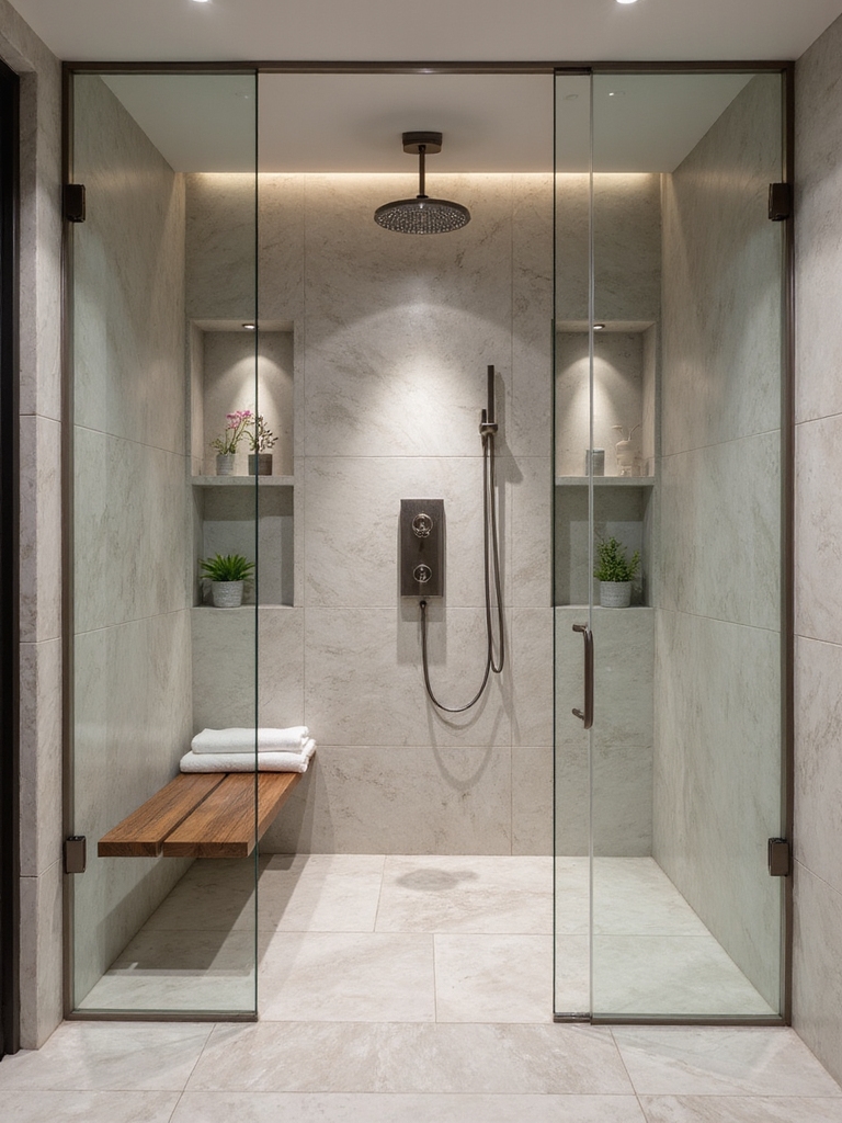 spa inspired guest shower designs