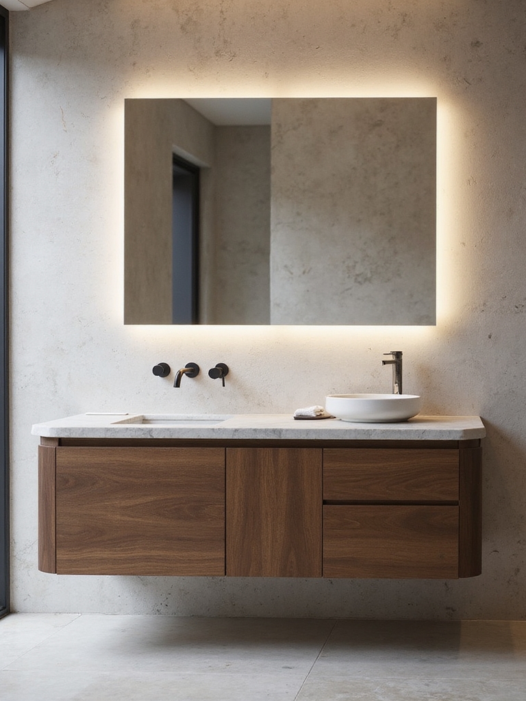 space saving backlit mirrors