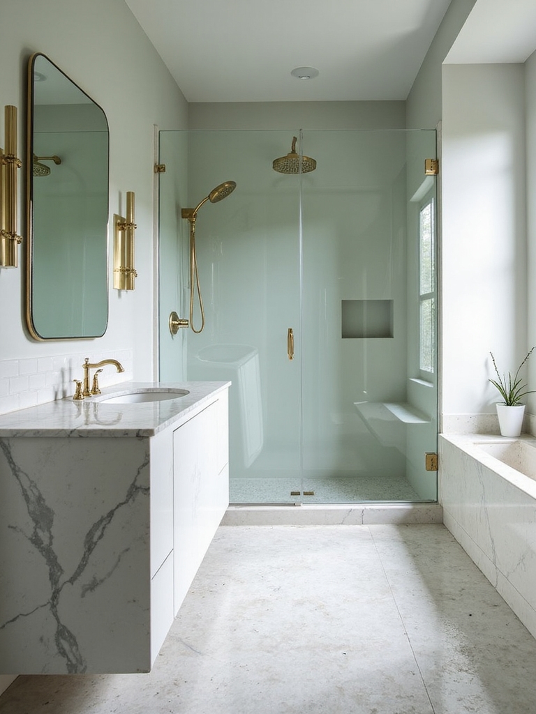 spacious narrow bathroom designs