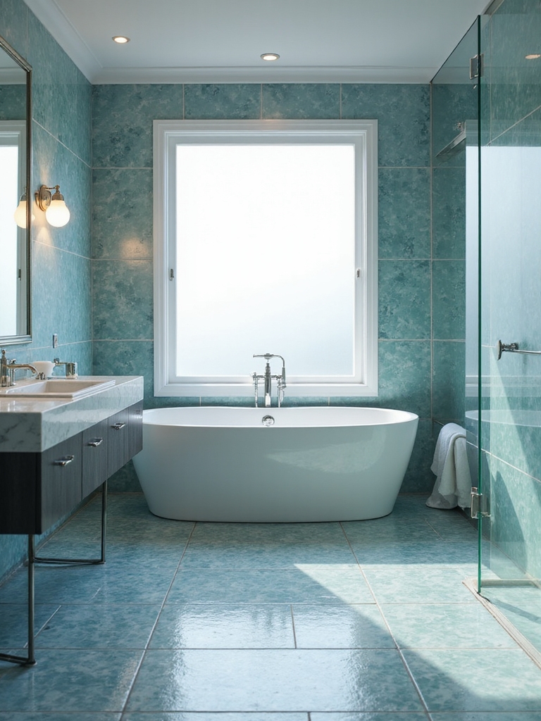 stunning geometric blue tiles