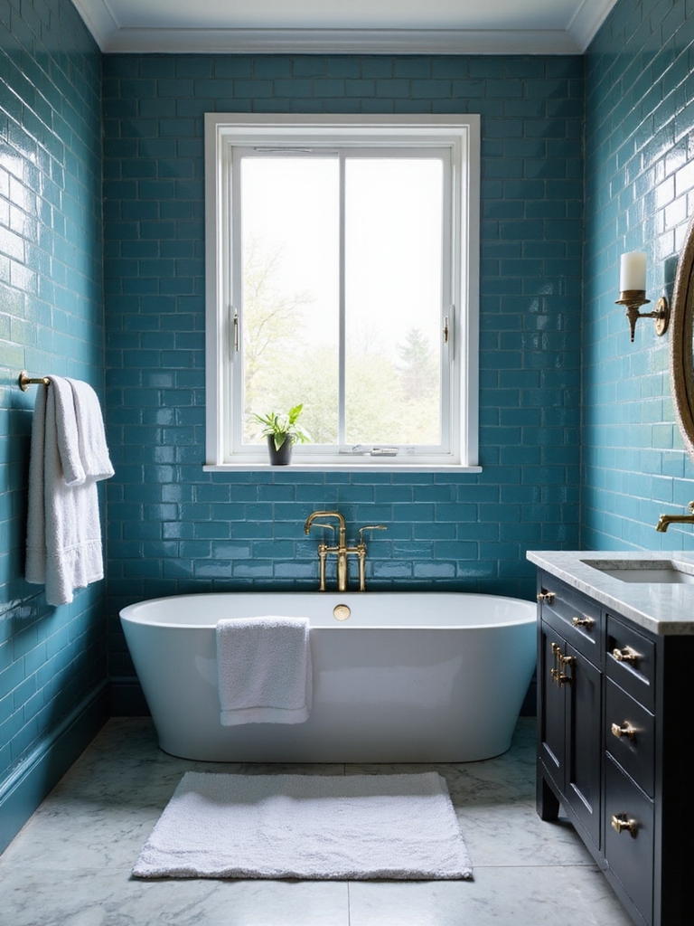 stylish blue bathroom inspiration