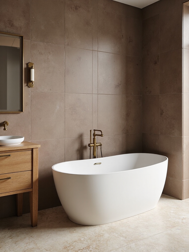 stylish brown tile bathrooms