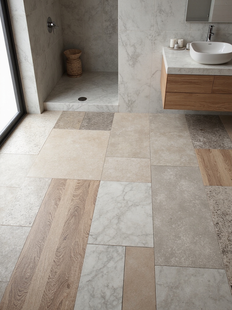 stylish contemporary bathroom flooring