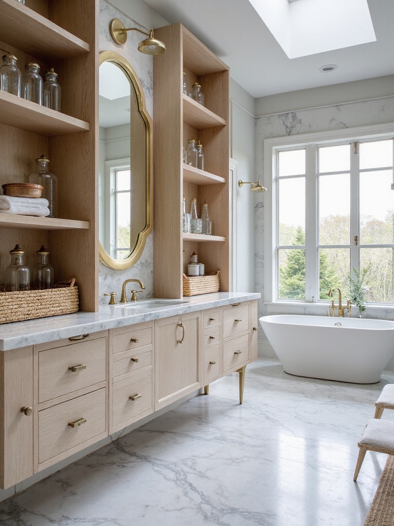 stylish functional bathroom storage