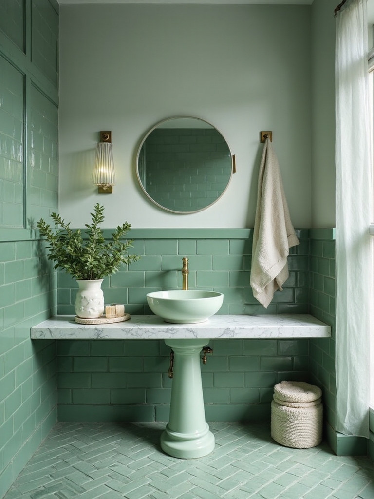 stylish green bathroom inspiration