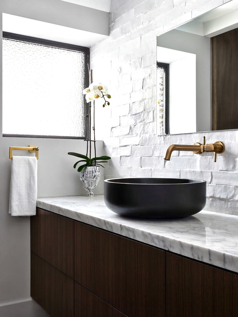 stylish half bathroom decor