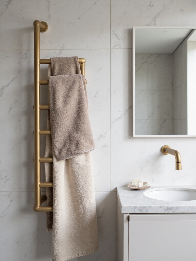stylish minimalist towel storage