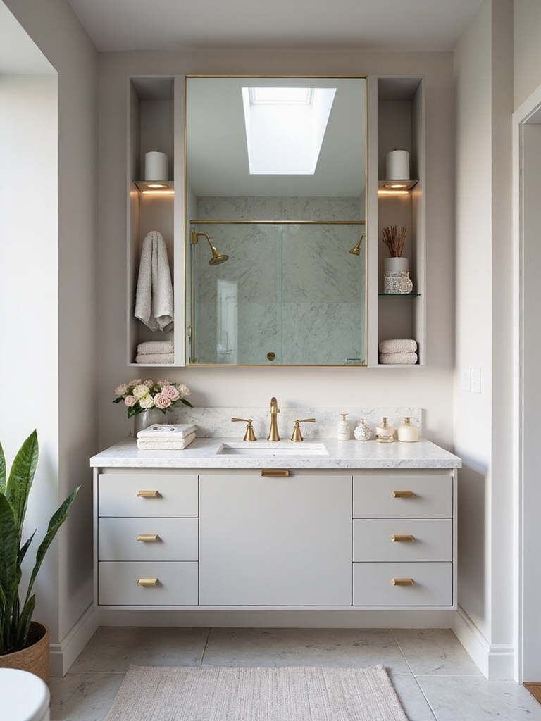 stylish storage above sink