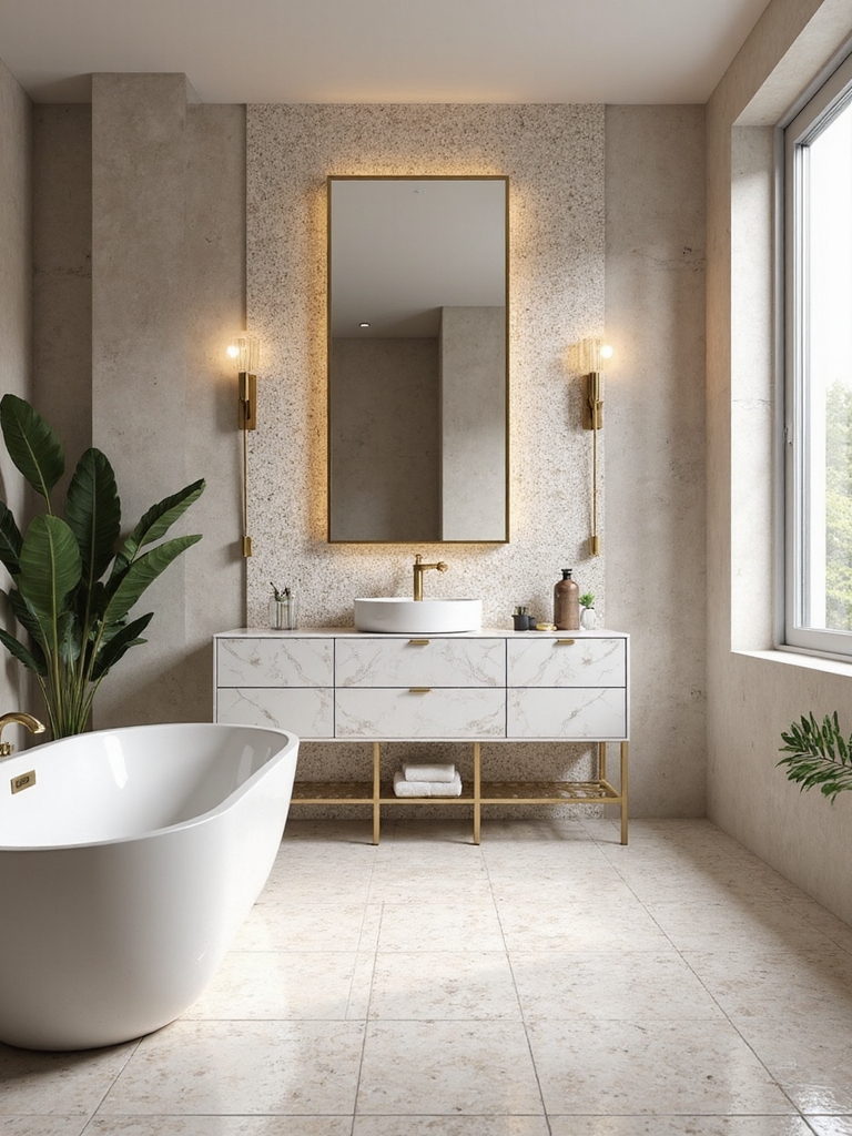 stylish terrazzo tile bathrooms