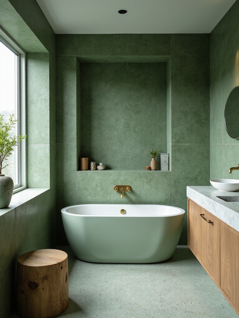 subtle moss inspired bathroom accents