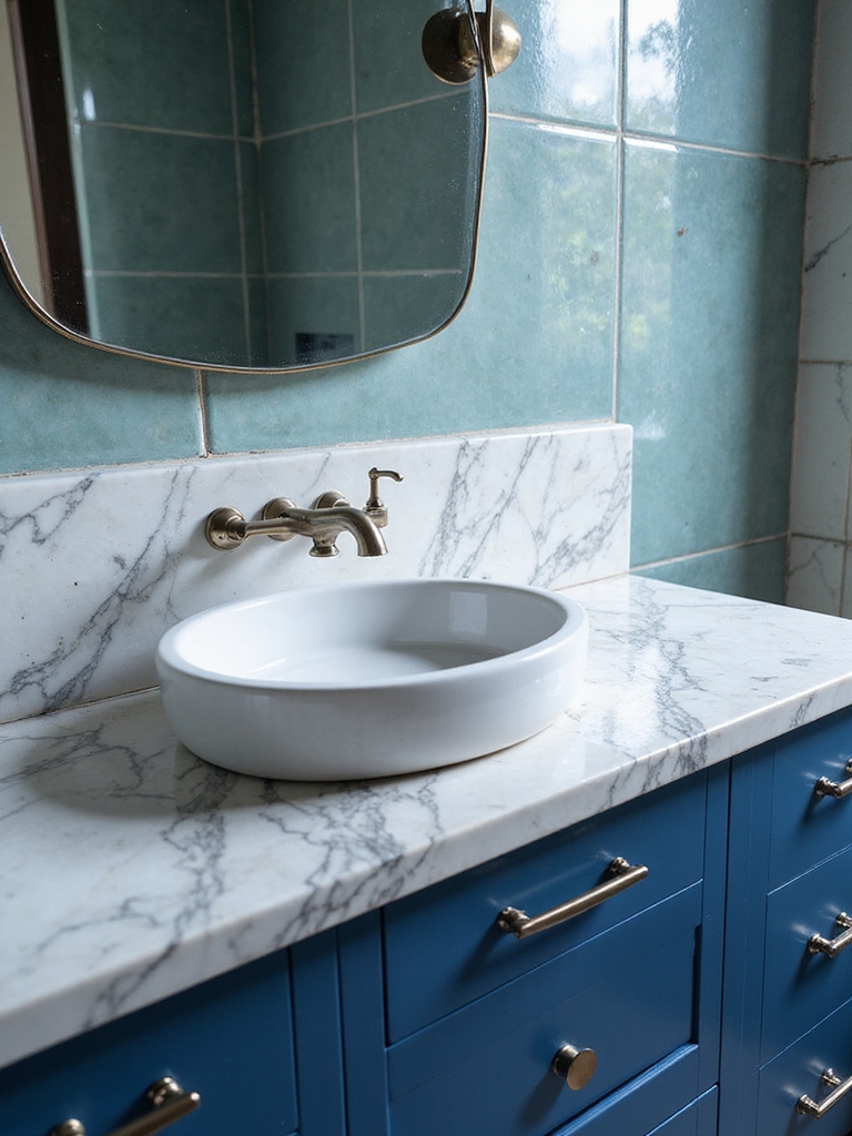 textured blue vanity designs