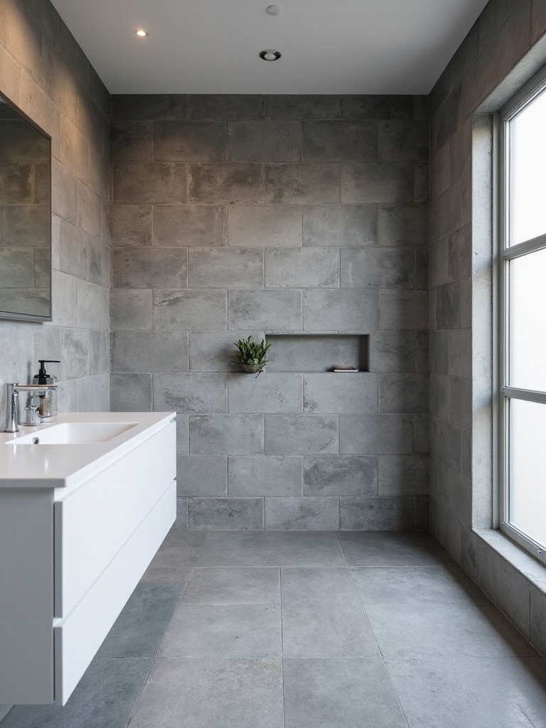 textured tiles enhance depth