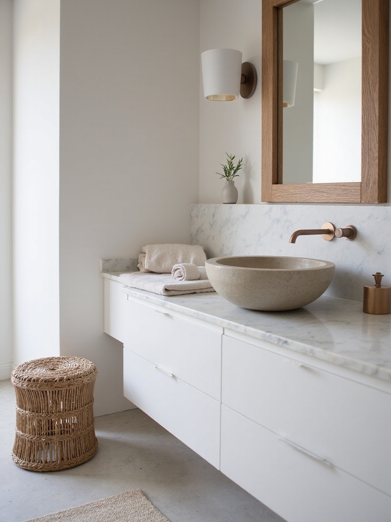 textured white bathroom elegance