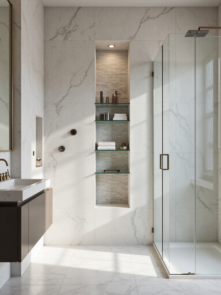 tiered shower niche design