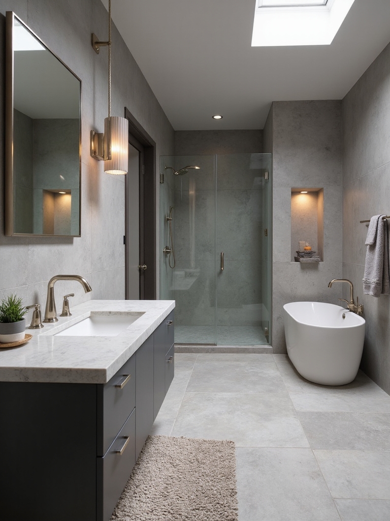 timeless grey bathroom elegance