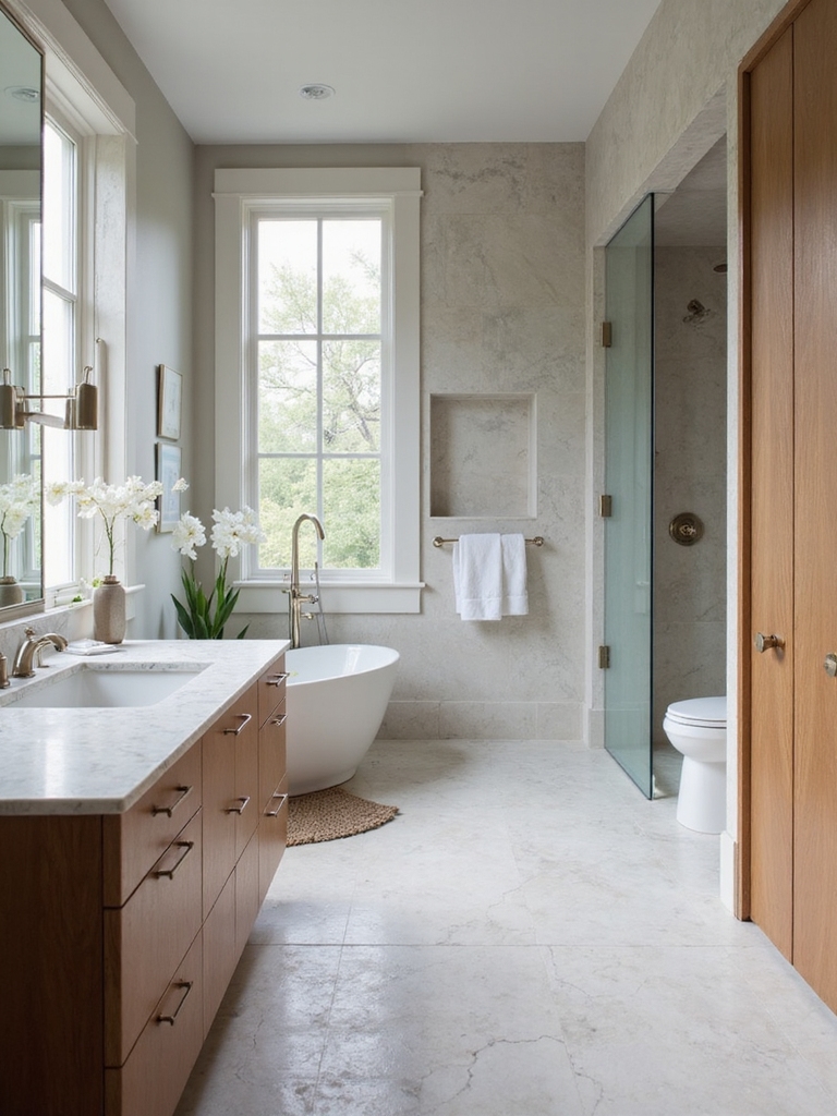 timeless luxury bathroom materials