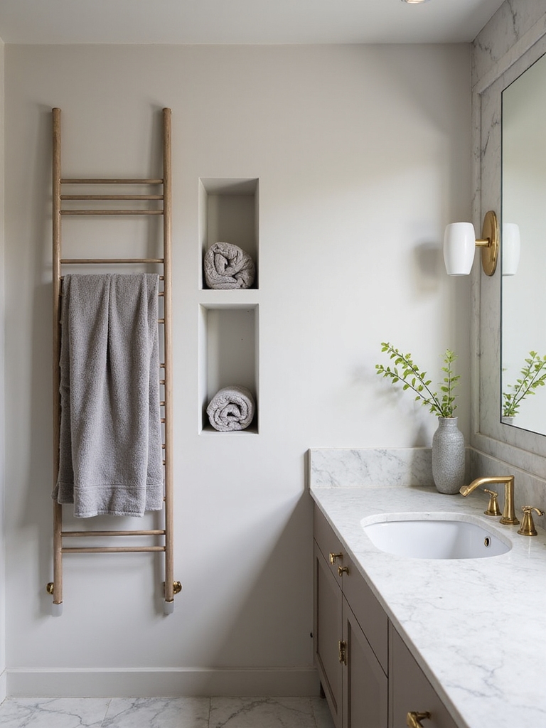tiny bathroom towel storage